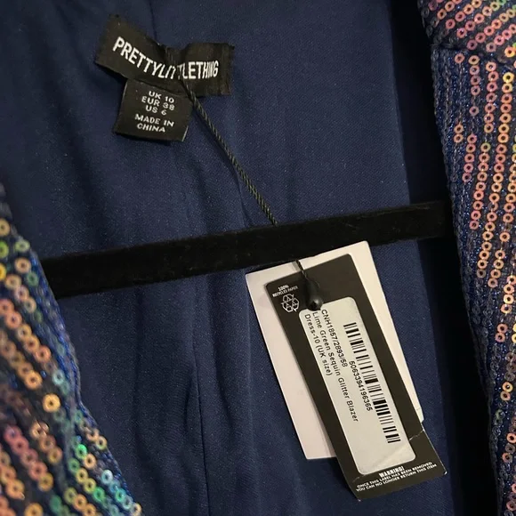 NWT PLT Blue Sequin Blazer Dress - Picture 4 of 7